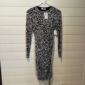 NWT Bailey Boogie Wonderland Ruched Dress  S Black/White